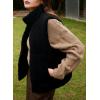 imageEVALESS Corduroy Puffer Vest for Women Lightweight Stand Collar Sleeveless Jackets Zip Up Clothes Fashion 2025Black