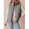 imageEVALESS Corduroy Puffer Vest for Women Lightweight Stand Collar Sleeveless Jackets Zip Up Clothes Fashion 2025Gray