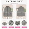 imageEVALESS Corduroy Puffer Vest for Women Lightweight Stand Collar Sleeveless Jackets Zip Up Clothes Fashion 2025Gray