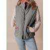 imageEVALESS Corduroy Puffer Vest for Women Lightweight Stand Collar Sleeveless Jackets Zip Up Clothes Fashion 2025Gray