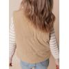 imageEVALESS Corduroy Puffer Vest for Women Lightweight Stand Collar Sleeveless Jackets Zip Up Clothes Fashion 2025Khaki