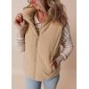imageEVALESS Corduroy Puffer Vest for Women Lightweight Stand Collar Sleeveless Jackets Zip Up Clothes Fashion 2025Khaki