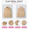 imageEVALESS Corduroy Puffer Vest for Women Lightweight Stand Collar Sleeveless Jackets Zip Up Clothes Fashion 2025Khaki