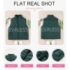 imageEVALESS Corduroy Puffer Vest for Women Lightweight Stand Collar Sleeveless Jackets Zip Up Clothes Fashion 2025Peacock Green