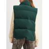 imageEVALESS Corduroy Puffer Vest for Women Lightweight Stand Collar Sleeveless Jackets Zip Up Clothes Fashion 2025Peacock Green