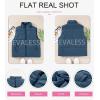 imageEVALESS Corduroy Puffer Vest for Women Lightweight Stand Collar Sleeveless Jackets Zip Up Clothes Fashion 2025Sail Blue