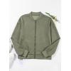 imageEVALESS Womens Bomber Jacket Coat Casual Stand Collar Zip Up Lightweight Fall Fashion Jackets Outfits with PocketsArmy Green