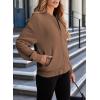 imageEVALESS Womens Bomber Jacket Coat Casual Stand Collar Zip Up Lightweight Fall Fashion Jackets Outfits with PocketsBrown