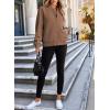 imageEVALESS Womens Bomber Jacket Coat Casual Stand Collar Zip Up Lightweight Fall Fashion Jackets Outfits with PocketsBrown