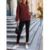 imageEVALESS Womens Bomber Jacket Coat Casual Stand Collar Zip Up Lightweight Fall Fashion Jackets Outfits with PocketsBurgundy