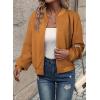 imageEVALESS Womens Bomber Jacket Coat Casual Stand Collar Zip Up Lightweight Fall Fashion Jackets Outfits with PocketsCamel