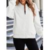 imageEVALESS Womens Bomber Jacket Coat Casual Stand Collar Zip Up Lightweight Fall Fashion Jackets Outfits with PocketsWhite