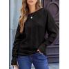 imageEVALESS Casual Crewneck Sweaters for Women Fall Winter 2025 Lightweight Long Batwing Sleeve Pullover Sweaters Tops ClothesBlack
