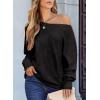imageEVALESS Casual Crewneck Sweaters for Women Fall Winter 2025 Lightweight Long Batwing Sleeve Pullover Sweaters Tops ClothesBlack