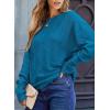 imageEVALESS Casual Crewneck Sweaters for Women Fall Winter 2025 Lightweight Long Batwing Sleeve Pullover Sweaters Tops ClothesBlue