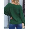 imageEVALESS Casual Crewneck Sweaters for Women Fall Winter 2025 Lightweight Long Batwing Sleeve Pullover Sweaters Tops ClothesDark Green