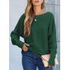 imageEVALESS Casual Crewneck Sweaters for Women Fall Winter 2025 Lightweight Long Batwing Sleeve Pullover Sweaters Tops ClothesDark Green