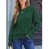 imageEVALESS Casual Crewneck Sweaters for Women Fall Winter 2025 Lightweight Long Batwing Sleeve Pullover Sweaters Tops ClothesDark Green