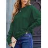 imageEVALESS Casual Crewneck Sweaters for Women Fall Winter 2025 Lightweight Long Batwing Sleeve Pullover Sweaters Tops ClothesDark Green