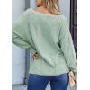 imageEVALESS Casual Crewneck Sweaters for Women Fall Winter 2025 Lightweight Long Batwing Sleeve Pullover Sweaters Tops ClothesGreen