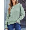 imageEVALESS Casual Crewneck Sweaters for Women Fall Winter 2025 Lightweight Long Batwing Sleeve Pullover Sweaters Tops ClothesGreen