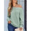 imageEVALESS Casual Crewneck Sweaters for Women Fall Winter 2025 Lightweight Long Batwing Sleeve Pullover Sweaters Tops ClothesGreen