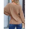 imageEVALESS Casual Crewneck Sweaters for Women Fall Winter 2025 Lightweight Long Batwing Sleeve Pullover Sweaters Tops ClothesKhaki
