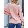 imageEVALESS Casual Crewneck Sweaters for Women Fall Winter 2025 Lightweight Long Batwing Sleeve Pullover Sweaters Tops ClothesPink