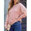 imageEVALESS Casual Crewneck Sweaters for Women Fall Winter 2025 Lightweight Long Batwing Sleeve Pullover Sweaters Tops ClothesPink