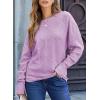 imageEVALESS Casual Crewneck Sweaters for Women Fall Winter 2025 Lightweight Long Batwing Sleeve Pullover Sweaters Tops ClothesPurple