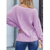 imageEVALESS Casual Crewneck Sweaters for Women Fall Winter 2025 Lightweight Long Batwing Sleeve Pullover Sweaters Tops ClothesPurple