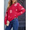 imageEVALESS Casual Crewneck Sweaters for Women Fall Winter 2025 Lightweight Long Batwing Sleeve Pullover Sweaters Tops ClothesRacing Red