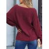 imageEVALESS Casual Crewneck Sweaters for Women Fall Winter 2025 Lightweight Long Batwing Sleeve Pullover Sweaters Tops ClothesRed