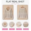 imageEVALESS Sweater for Women 2024 Fall Trendy V Neck Long Sleeve Pullover Sweaters Loose Casual Color Block Ribbed Knit TopsKhaki