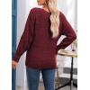 imageEVALESS Womens Crochet Boat Neck Long Sleeve Loose Fit Sweaters Fall Winter Clothes for Women Fashion 2025Burgundy