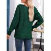 imageEVALESS Womens Crochet Boat Neck Long Sleeve Loose Fit Sweaters Fall Winter Clothes for Women Fashion 2025Dark Green