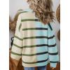 imageEVALESS Womens Striped Sweaters Long Sleeve Cable Knitted Color Block Casual Loose Lightweight Oversized Sweaters PulloverMist Blue