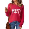 imageEVALESS Casual Crewneck Sweaters for Women Fall Winter 2025 Lightweight Long Batwing Sleeve Pullover Sweaters Tops ClothesFiery Red