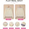 imageEVALESS Sweatshirt for Women Fall Fashion 2025 Lightweight Long Sleeve Loose Henley Ruffle Pullover Tops Winter ClothesBeige