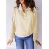 imageEVALESS Sweatshirt for Women Fall Fashion 2025 Lightweight Long Sleeve Loose Henley Ruffle Pullover Tops Winter ClothesBeige