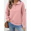 imageEVALESS Sweatshirt for Women Fall Fashion 2025 Lightweight Long Sleeve Loose Henley Ruffle Pullover Tops Winter ClothesBlossom