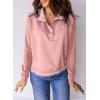 imageEVALESS Sweatshirt for Women Fall Fashion 2025 Lightweight Long Sleeve Loose Henley Ruffle Pullover Tops Winter ClothesBlossom