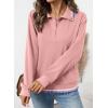 imageEVALESS Sweatshirt for Women Fall Fashion 2025 Lightweight Long Sleeve Loose Henley Ruffle Pullover Tops Winter ClothesBlossom
