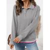 imageEVALESS Sweatshirt for Women Fall Fashion 2025 Lightweight Long Sleeve Loose Henley Ruffle Pullover Tops Winter ClothesMedium Grey