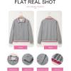imageEVALESS Sweatshirt for Women Fall Fashion 2025 Lightweight Long Sleeve Loose Henley Ruffle Pullover Tops Winter ClothesMedium Grey