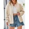 imageEVALESS Bomber Jackets for Women Spring Fashion 2025 Cute Jacquard Coats Lightweight Zip Up Jackets Dressy CasualApricot