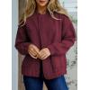 imageEVALESS Bomber Jackets for Women Spring Fashion 2025 Cute Jacquard Coats Lightweight Zip Up Jackets Dressy CasualBurgundy