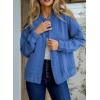 imageEVALESS Bomber Jackets for Women Spring Fashion 2025 Cute Jacquard Coats Lightweight Zip Up Jackets Dressy CasualDark Blue