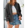 imageEVALESS Bomber Jackets for Women Spring Fashion 2025 Cute Jacquard Coats Lightweight Zip Up Jackets Dressy CasualDark Grey