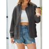 imageEVALESS Bomber Jackets for Women Spring Fashion 2025 Cute Jacquard Coats Lightweight Zip Up Jackets Dressy CasualDark Grey